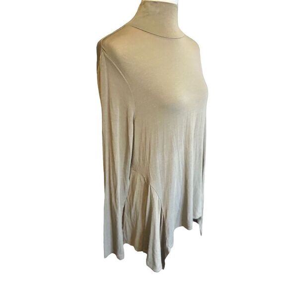 G by Giuliana Women's Turtleneck Fit Flare Tee Long Sleeve Flowy Top Brown Large - Picture 8 of 9